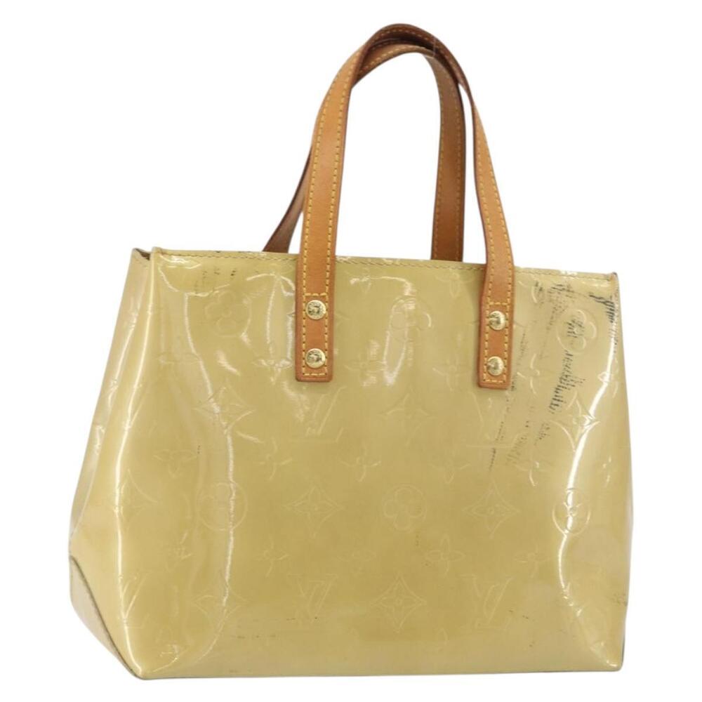 LOUIS VUITTON Monogram Vernis Reade PM Hand Bag Beige M91334 LV Auth 159221